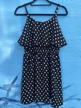 Black and polka dot mini dress, Small